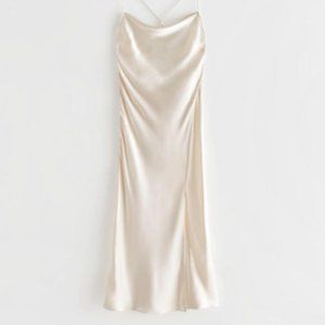 & Other Stories White Strappy Midi Dress